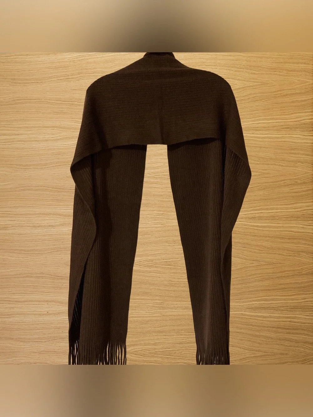 NWT Marvelush Layers by Lizden Brown Knit Fringe Scarf